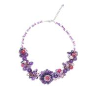 NOVICA Femme Perle et collier améthyste, « Fireside »