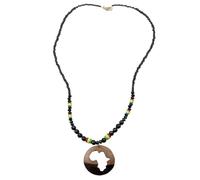 NOVICA Femme Verre et bois collier de perles, 23.5", du monde africain »