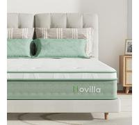 Novilla Matelas de lit Double en Mousse à mémoire de Forme 3 Zones à Ressorts ensachés - Matelas Hybride Ferme avec Tissu tricoté Oeko-tex et Mousse CertiPUR-US - 135 x 190 x 25 cm