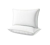 Novilla Oreiller 45x74 Lot de 2 Coussin Blanc | Garnissage 100% Fibre Polyester Bon Soutien du Cou | Oreillers Dodo Moelleux pour Hotellerie Lit Canapé | Respirant et Doux Carré avec Fermeture Éclair