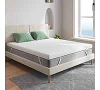 Novilla, Surmatelas 150x200 Mousse à Mémoire de Forme en Gel, 5 cm Sur-Matelas avec 4 Coins Elastiques, Housse Lavable, Moelleux et Respirant, Blanc