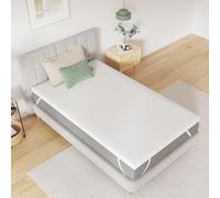 Novilla Surmatelas 90x190, 7.5CM Surmatelas en Mousse de confort, Certifié Sûr et Fiable par CertiPUR-US et Oeko-TEX, Absorbant et Respirant, Tissu Doux pour La Peau, Lavable