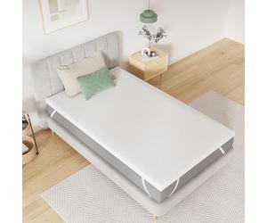 Novilla Surmatelas 90x190, 7.5CM Surmatelas en Mousse de confort, Certifié Sûr et Fiable par CertiPUR-US et Oeko-TEX, Absorbant et Respirant, Tissu Doux pour La Peau, Lavable