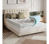 Novilla Surmatelas Mémoire de Forme 180x200 cm, Topper Gel 2 en 1 avec Housse Matelassée Épaisse, Design Séparable, Moelleux + Soutien