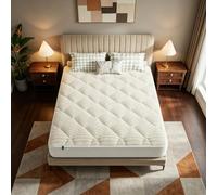 Novilla Surmatelas Peluche 160x200cm, Fibre 7D+5D, Doux et Chaud, Blanc | Tissu peluche ultra doux, garnissage fibre 7D premium, poche profonde élastique 30cm, lavable machine, sans repassage