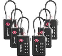 NOVLOCK Cadenas à bagages approuvés TSA avec indicateur d'inspection et combinaison réinitialisable à 4 chiffres, facile à lire, cadenas TSA pour bagages, valises, sacs à dos et sacs de voyage, noir
