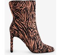 Novo Novo Animal Wide Fit Standard Fit Kira Slim High Block Heel Square Toe Ankle Boots