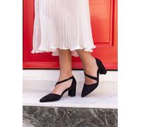 Novo Novo Black IDAHO Mid Block Asymetric Strap Point Courts Black EU 37 (UK 4)