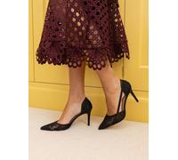 Novo Novo Black Ideal Point Two Part Stiletto Courts Black EU 38 (UK 5)