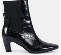 Novo Novo Black Wide Fit Kennedy Curved Mid Heel Chelsea Ankle Boots