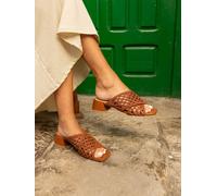 Novo Novo Brown MILLY Woven Block Heel Mules