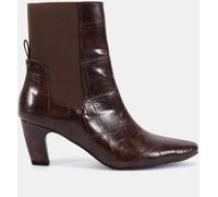 Novo Novo Brown Regular Fit Kennedy Curved Mid Heel Chelsea Ankle Boots