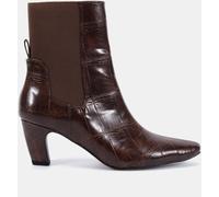 Novo Novo Brown Wide Fit Kennedy Curved Mid Heel Chelsea Ankle Boots