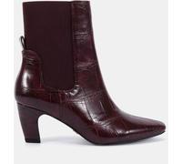 Novo Novo Red Wide Fit Kennedy Curved Mid Heel Chelsea Ankle Boots