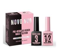 NOVO OVO Colle à ongles UV et gel de construction 2 en 1 - Kit de top coat No Wipe pour conseils français préfabriqués - Sans HEMA TPO - Tenue extra forte pour ongles en acrylique - Longue durée
