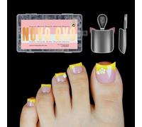 NOVO OVO Faux ongles d'orteil d'Halloween à presser avec courbe de lune, kit d'extension de faux ongles en gel souple épais et pointu carré à couverture complète pour faux ongles d'orteil, faux ongles