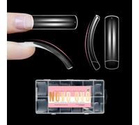 NOVO OVO Halloween Demi-couverture, Pointes d'ongles incurvées, Pâte carrée peu profonde, Gel doux x XL XXL Faucon Courbe Griffe Y2K Ongles artificiels, Ongles artificiels français clairs, 12 tailles