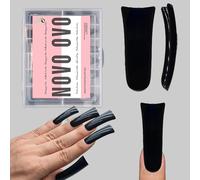 NOVO OVO Holloween Y2K Vibe Lot de 120 faux ongles extra longs en acrylique pour ongles évasés Transparent XL XXL Noir