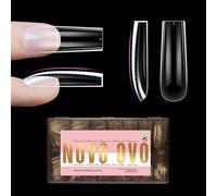 NOVO OVO L Pointes à Ongles Carrées Sculptées pour Ongles Courbés, Ballerine Formée pour Ongles Courbés, Ongles Artificiels Extra Épais et Longs, Couverture Complète x 15 Tailles, 450 Pièces