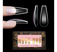 NOVO OVO L Sculpted Coffin Lot de 450 faux ongles pour ongles incurvés, forme ballerine pour ongles courbés, extra épais, couverture complète, 15 tailles
