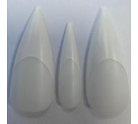 NOVO OVO Lot de 160 faux ongles longs et pointus, pointus, blancs, taille XL, en gel doux, double mat, couverture complète, pour le bricolage - Blanc laiteux (Cloud Dancer)