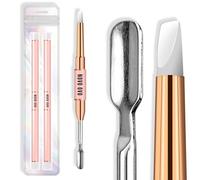 NOVO OVO Lot de 2 stylos à ongles à double extrémité pour ongles en polygel avec double forme, polygel antiadhésif et extension d'ongles, pour les mains et les pieds, salon d'outils, manucure et