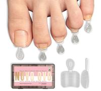 NOVO OVO Lot de 240 faux ongles d'orteils flexibles en gel souple avec ligne auxiliaire pour extension d'ongles d'orteils, carrés, ronds, moyens, larges pour homme et femme, en acrylique, 15 tailles