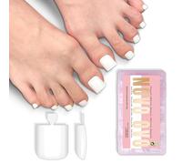 NOVO OVO Lot de 240 faux ongles en gel souple - Couleur blanc laiteux - Prêts à l'emploi - Pour le bricolage - 15 tailles