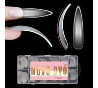 NOVO OVO Lot de 240 faux ongles incurvés XXL en acrylique Hawk Curve Stiletto - 12 tailles - Pour Halloween