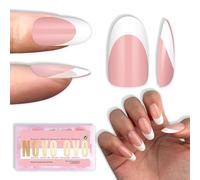 NOVO OVO Lot de 240 faux ongles ovales à presser sur bébé - Rose - Extra épais - En acrylique - Nécessite un gel de construction - Pour le bricolage - 15 tailles