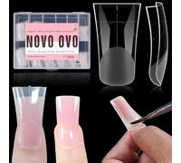 NOVO OVO Lot de 240 moules à ongles en polygel double pour extension d'ongles d'orteils, moules réutilisables à couverture complète pour canards en acrylique, moules pour manucure, salon et bricolage