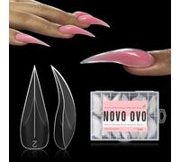 NOVO OVO Lot de 280 faux ongles incurvés en polygel pour extension d'ongles 3D en forme de griffe d'aigle, sculpture courbe de faucon, ongles en acrylique, moules réutilisables à couverture complète