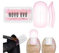 NOVO OVO Lot de 300 moules réutilisables pour extensions d'ongles d'orteils en polygel, rose - 15 tailles