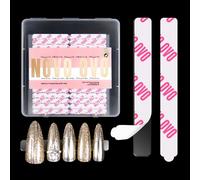 NOVO OVO Lot de 360 languettes adhésives faciles à déchirer pour pose d'ongles, ruban adhésif double face transparent amovible pour nail art/emballage/stockage/pratique/fournitures - 30 pièces x 12
