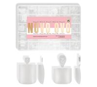 NOVO OVO Lot de 434 faux ongles avec combo court et moyen - 31 tailles - Carré pointu - Press on Full Cover - Gel souple - Acrylique mat transparent pré-gravé pour le bricolage et le salon