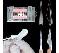 NOVO OVO Lot de 70 moules extra longs en forme de flèche papillon pour extension en polygel, pas de pointes d'ongles, XXXXL, 4L, 5XL, moules réutilisables à couverture complète pour construction/dur