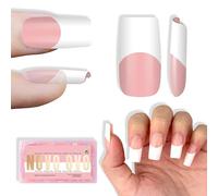 NOVO OVO Old School Lot de 240 faux ongles carrés carrés en gel acrylique extra épais et doux pour bébé Rose Taille M