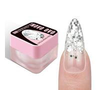 NOVO OVO Vernis à ongles UV, à paillettes, disco Ball argenté, réfléchissant, avec paillettes holographiques, sans HEMA et sans TPO, gel scintillant haute densité, Soak Off LED, pour nail art 5 ml