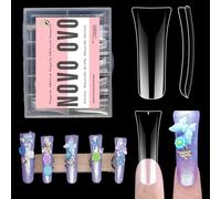 NOVO OVO Y2K Vibe Lot de 120 faux ongles extra longs en acrylique - Transparents - XL XXL - Pour salon d'art