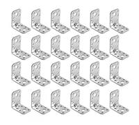 Novocloud 24 Pièces Equerre d'assemblage Renforcée, 50 x 50 x 35 mm Equerre de Fixation Angle Droit Support en forme de L Équerre Angle 90 Degrés en Acier D'angle pour Charges Lourdes avec Moulur