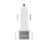 Novodio Chargeur allume-cigare double USB Dual Car Fast Charger 48 W - Argent