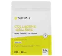 NOVOMA Collagene Marin Poudre Articulaire - Goût Citron - Sachet 260g | Pour 1 Mois - Avec MSM, Extrait de Bambou et Vitamine C - Collagène Hydrolysé Naticol® et Cartidyss - Fabriqué en France