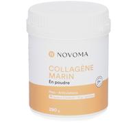 NOVOMA Collagene Marin Poudre Type 1 & 3, Peau & Articulations, 10g par Portion, Cure de 28 jours, Collagène Breveté Naticol Avec Vitamine C, Pot de 290g Saveur Caramel, Made in France