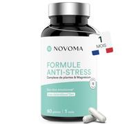 NOVOMA Formule Anti-Stress + Rhodiola Magnesium Bisglycinate, 60 Gélules | Pour 1 Mois - Avec Mélange de Plantes SelectSieve®Zen Breveté et Vitamine B6 - Fabriqué en France