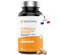 NOVOMA Formule Boost Bio - Avec Guarana, Maca et Gingembre, 90 Gélules | Pour 1 Mois - Avec Acérola - Riche en Caféine - Fabriqué en France