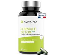 NOVOMA Formule Détox Bio, Purification Foie & Digestion, Avec Charbon Actif, Chardon-Marie, Chlorella & Gingembre, Cure de 1 Mois, 90 Gélules, Végan, Fabriqué en France