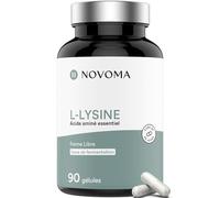 Novoma – L‑Lysine 1500 mg – Acide aminé essentiel – 90 gélules végétales – Fabriqué en France