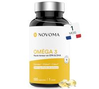 NOVOMA Omega 3 EPA DHA - Huile de Poisson Sauvage 2000mg, 120 capsules | Pour 1 Mois - Sans Odeur - Oméga Epax® - Indice Totox Inférieur à 3 - Fabriqué en France