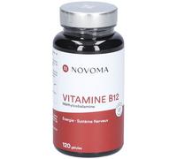 NOVOMA Vitamine B12 Vegan 1000 μg, Méthylcobalamine Pure, Absorption Maximale, Immunité & Anti-Fatigue, Cure de 4 mois, 120 Gélules, Fabriqué en France