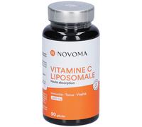 NOVOMA Vitamine C liposomale 1000mg, Assimilation Maximale, 90 gélules végétales, 100% Vitamin Quali®-C, Système Immunitaire & Énergie Naturelle, Cure de 1 mois, Fabriqué en France